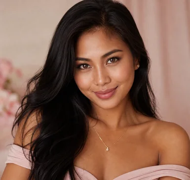 Attractive adult Filipina looking confidently at the camera