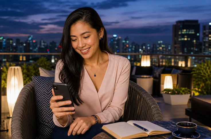 Adult Filipina discovering sincere connections with intention